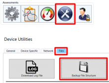 Button for HATS backup file structure is highlighted