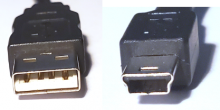 Cable connector ends for USB-A and mini-USB