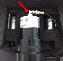 PackEye Gamma Detector Red Arrow to Cable Remove