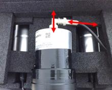 PackEye Gamma Detector Reseat Cable 2 Arrow