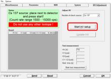 PackEye Interface Button for Start HV Setup