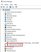 PackEye Interface Device Manager Ports List