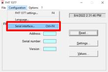 PackEye Interface Menu Serial Interface