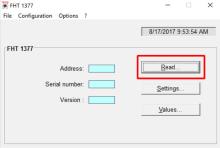 PackEye Interface Select "Read" to Update