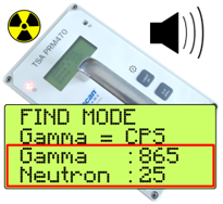Rapiscan PRM-470 CGN Instrument response Find Mode