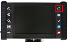 V20 Videoscope power button