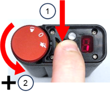 TA600 Initiate Self-test Hold Turn to Vibrate mode